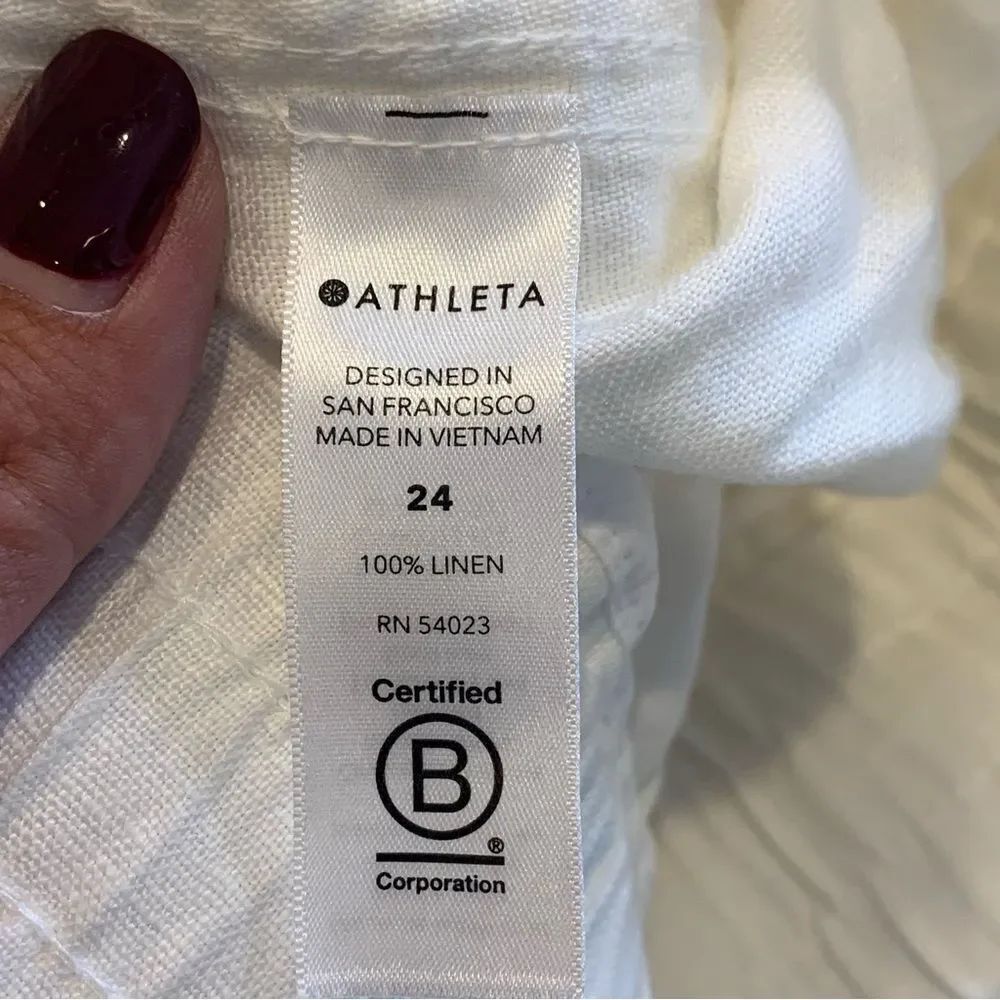Athleta Cabo Linen Jogger Pants White Plus Size 24 - Picture 8 of 11